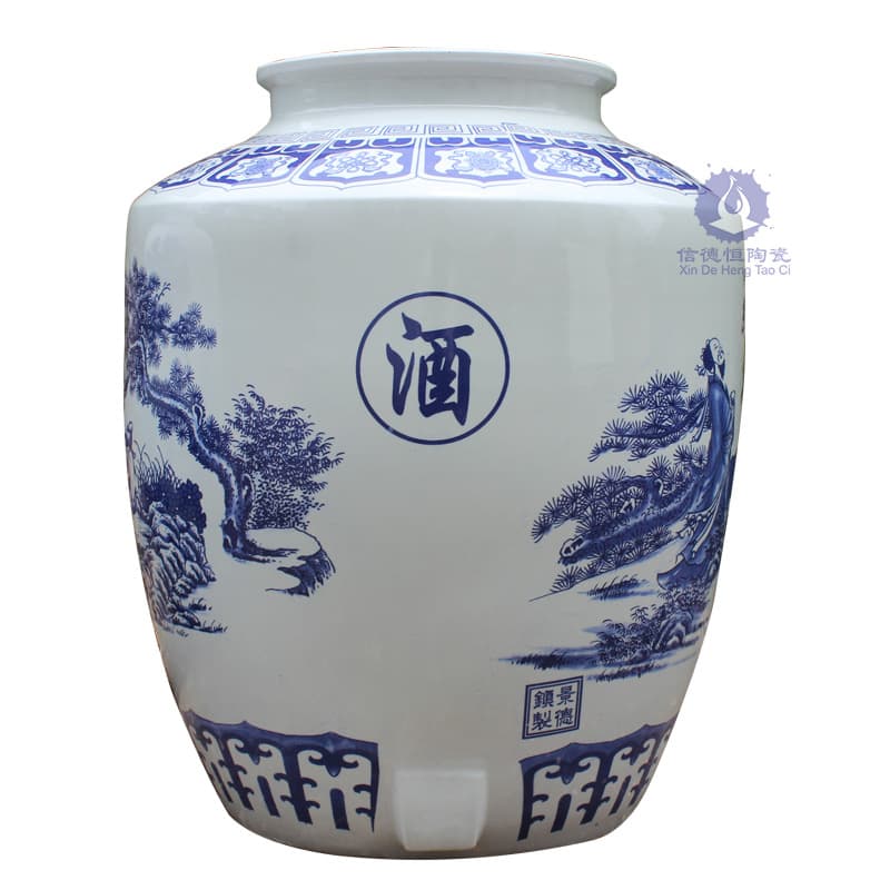 Jingdezhen Ceramic Wine Jar 50 Jin 100 Jin 200 Jin 300 Jin Wine Vat Large Water Jar Antique Style