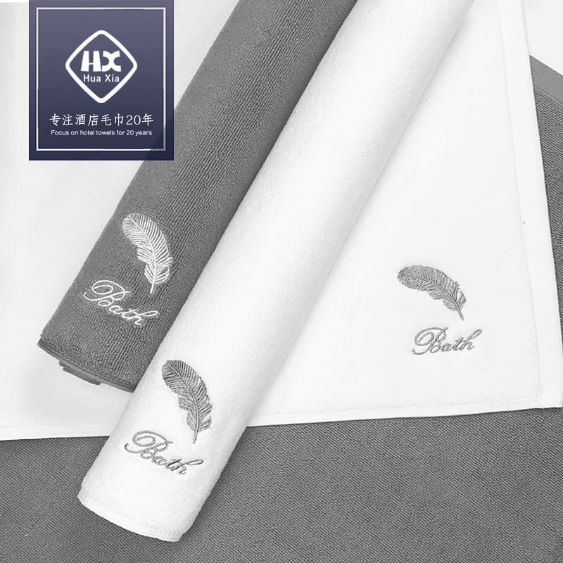 Hotel Bath Towel Home Bathroom Cotton Embroidery SPA Foot Towel Soft Absorbent Mat Machine Washable
