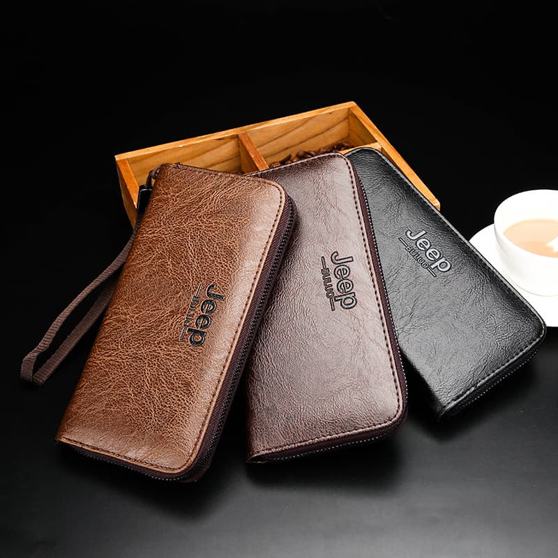 Wallet men's long zipper wallet mobile phone bag multi-card slot youth wallet card bag trendy hand bag
