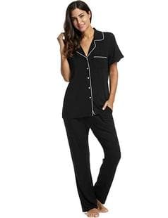 2018 Amazon Bestseller Plus Size Women's Cotton Modal Short Sleeve Thin Pajama Set
