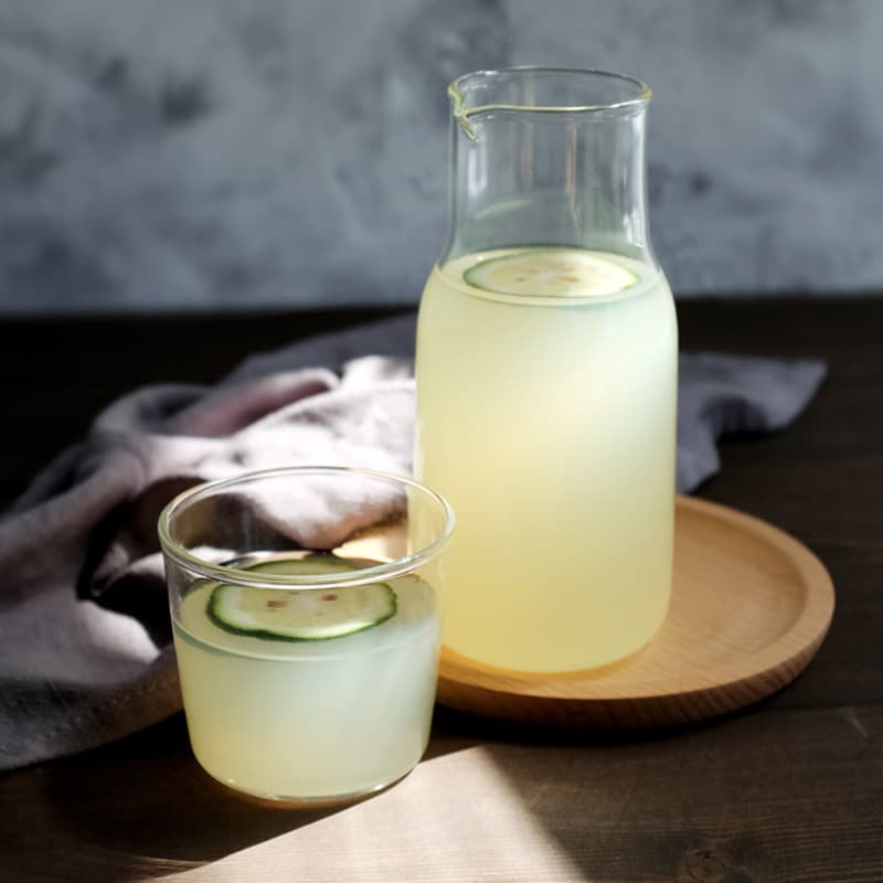 Japanese style one person drinking small capacity cold kettle with cup set transparent heat-resistant glass cold kettle cup set juice