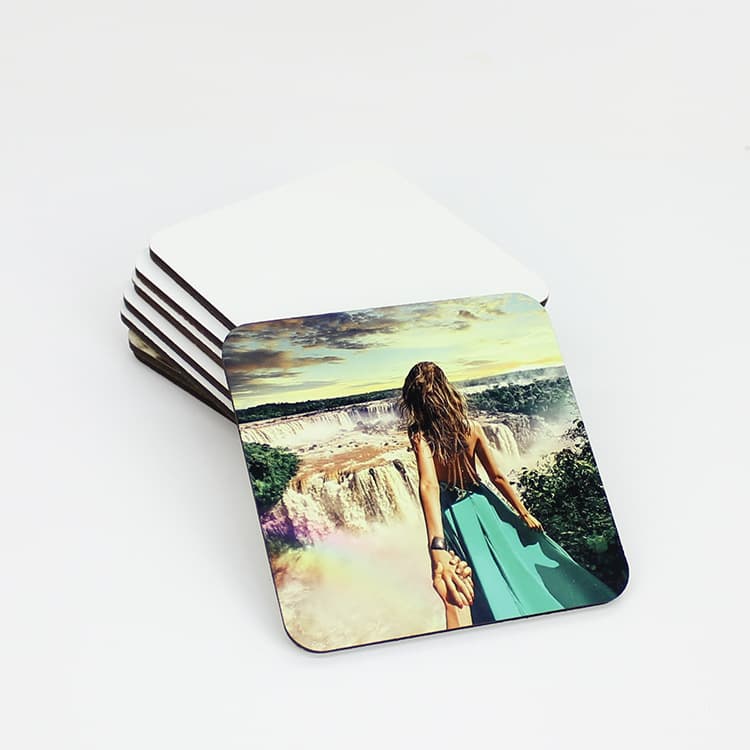 sublimation MDF coasters heat transfer insulation and anti-scalding cork coasters manufacturer sublimation coasters