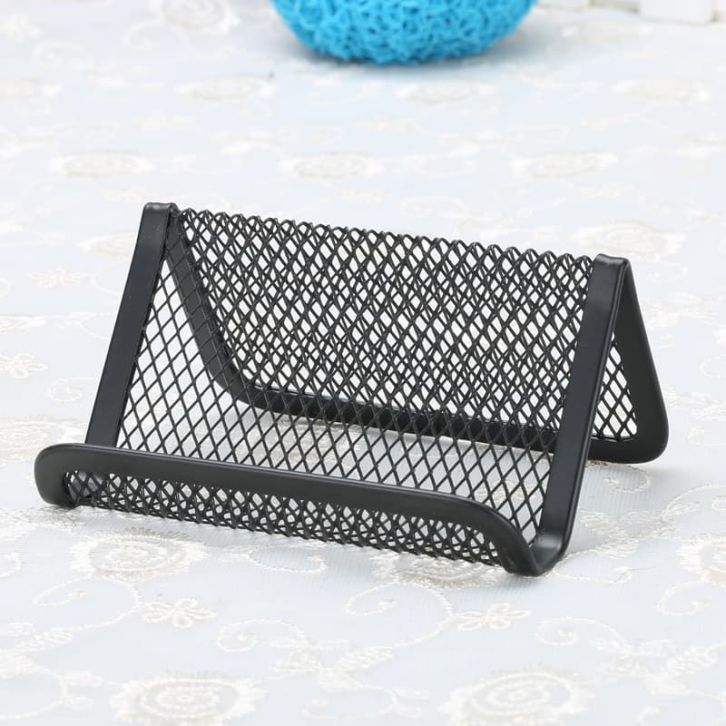 Desktop office supplies wire mesh business card holder, household rust-proof business card holder/box/phone stand