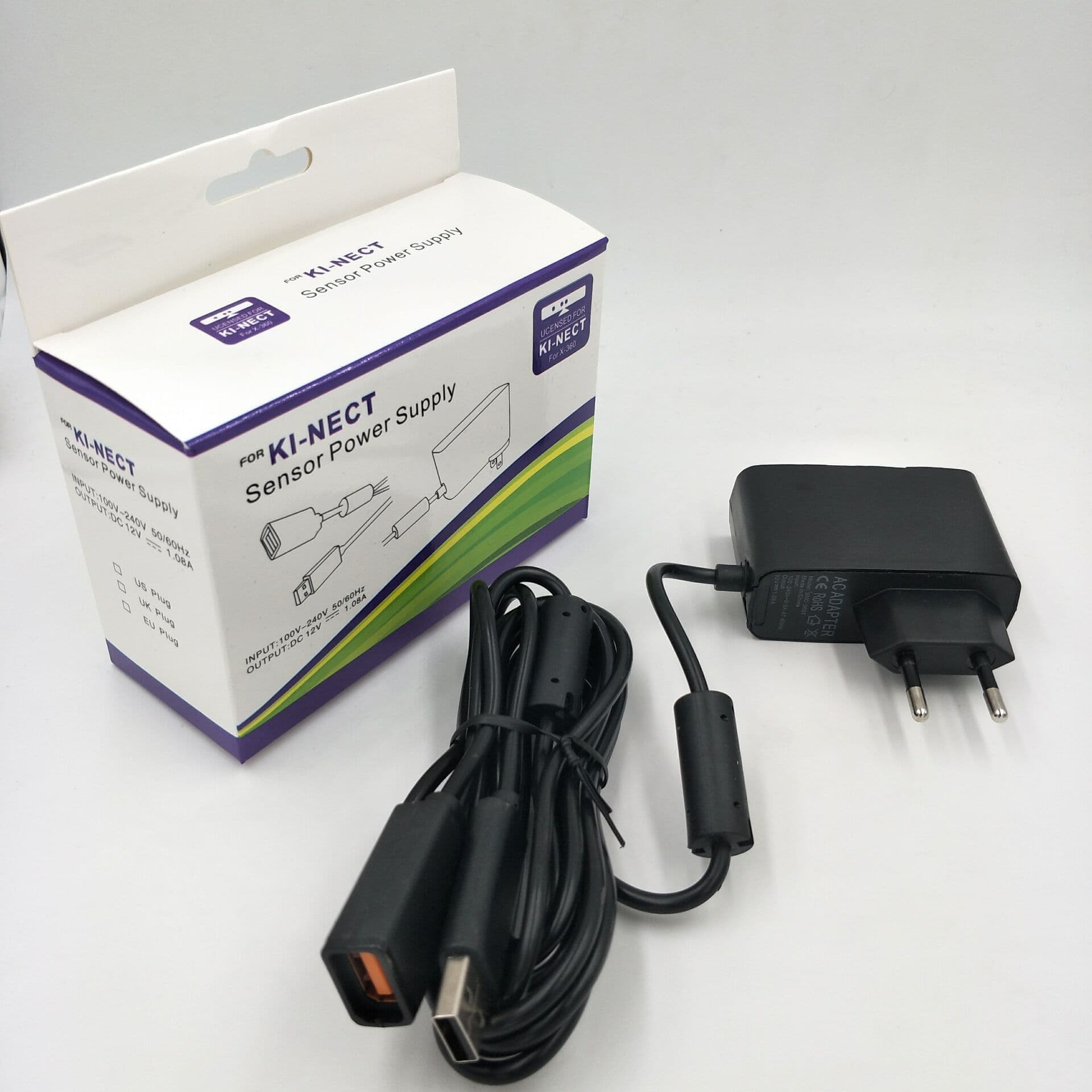 XBOX360 Kinect Power Adapter for US/EU Spec, Kinect Charger, Power Supply for Kinect Sensor