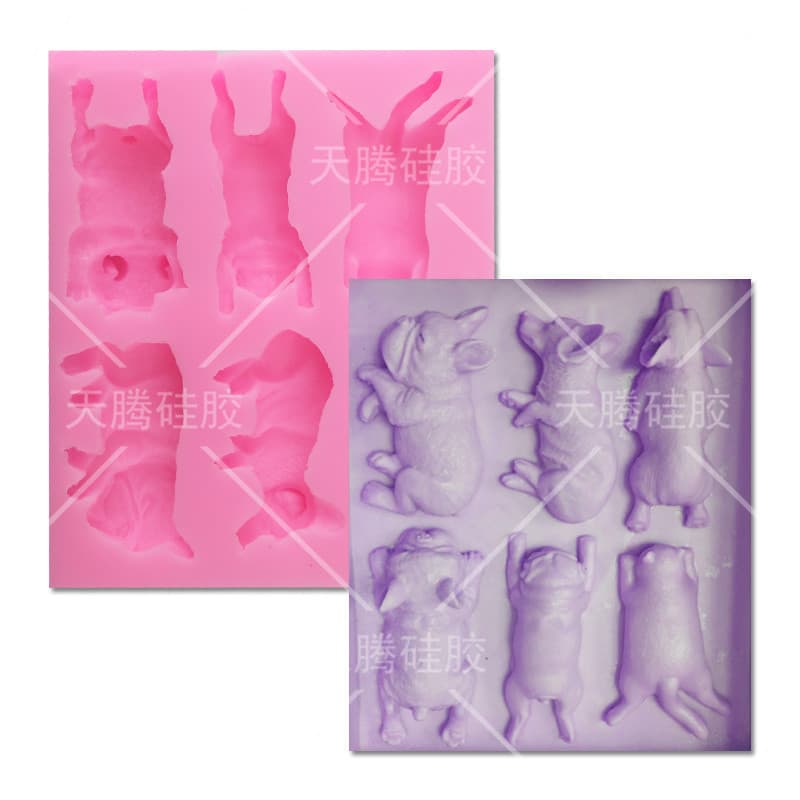 Handmade Silicone Mould Dog Breed Combination Cute Puppy Silicone Baking Cake Tool Non-toxic Heat Resistant Dog Shaped Mold