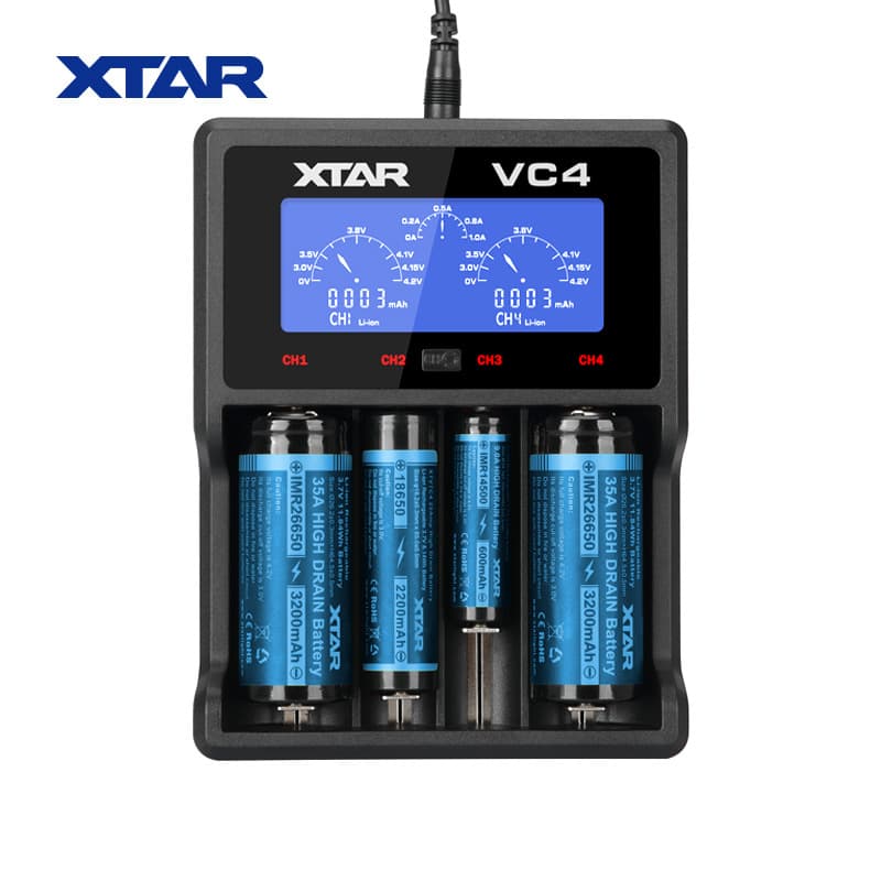 XTAR VC4 18650 charger bright flashlight lithium battery USB LCD screen charger