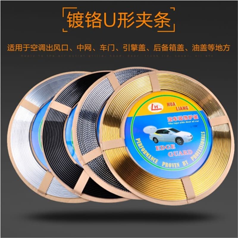Wholesale Car Air Vent Decorative Strip U-Shaped Door Clip Strip Silver PVC Trim for Vehicle Air Conditioning Outlet