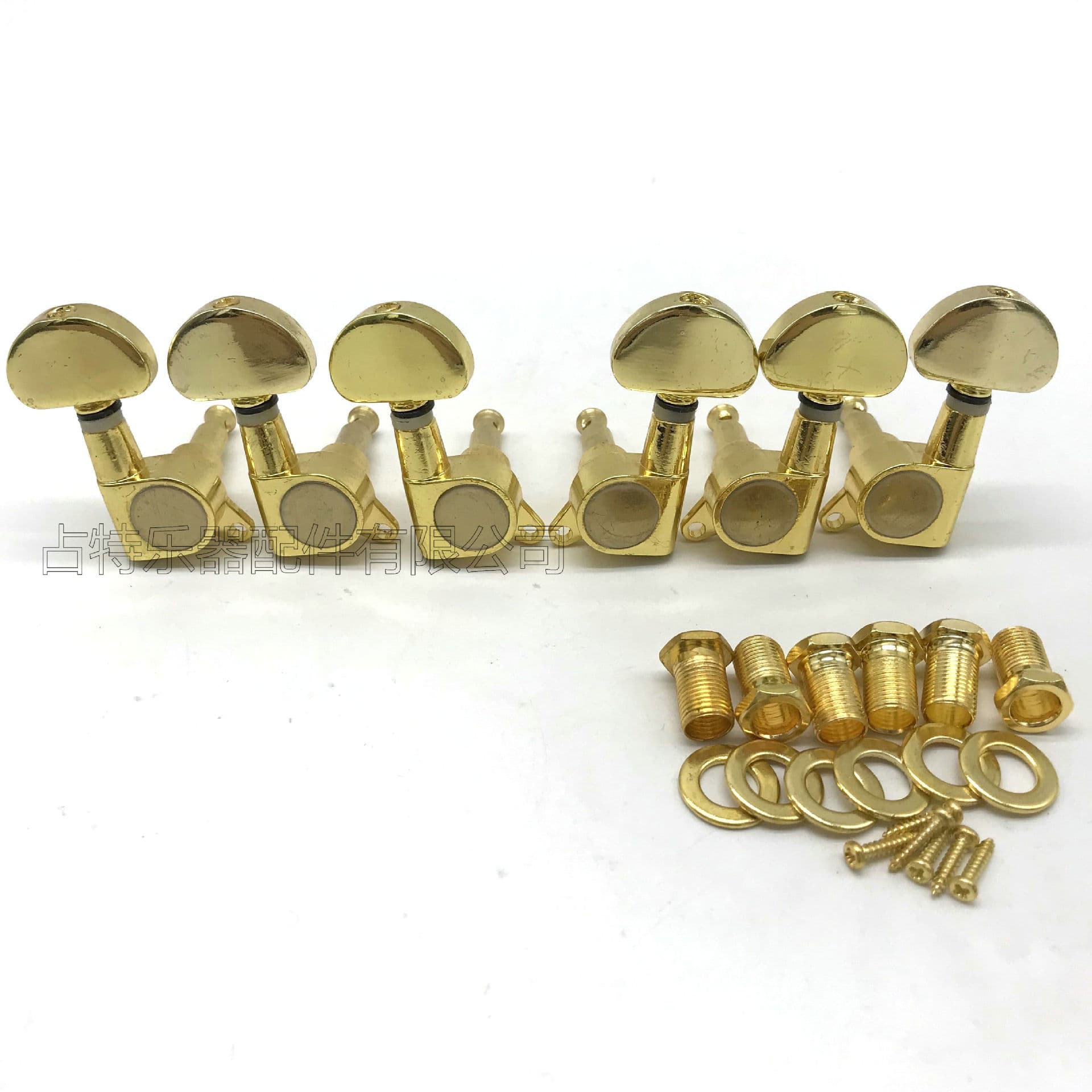 Guitar Tuning Pegs, Acoustic Guitar String Winder, Gold-Plated Fully Enclosed Semi-Alloy Half-Round Tuning Pegs