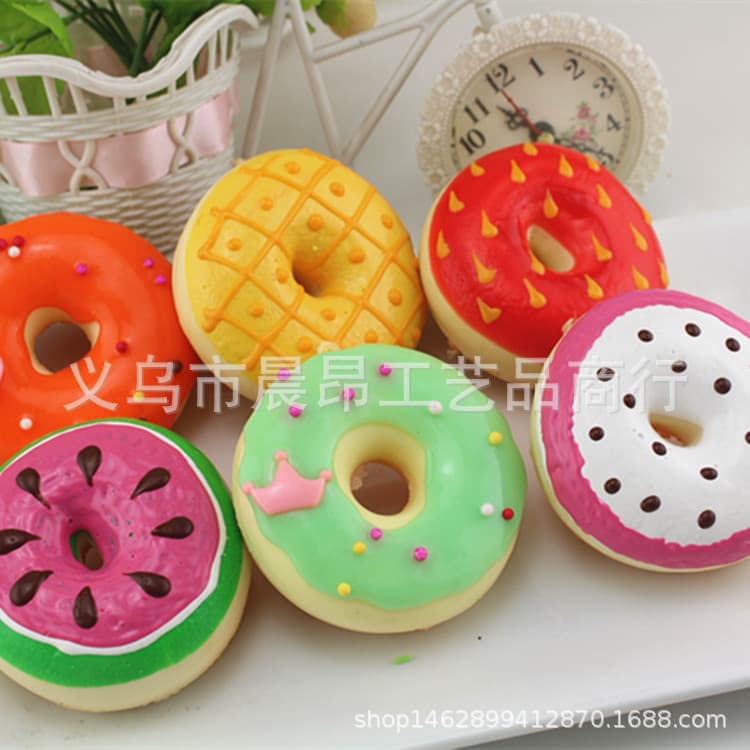 New Squishy Fruit Donut Stress Relief Toy Slow Rebound Doll Stress Relief Toy Wholesale