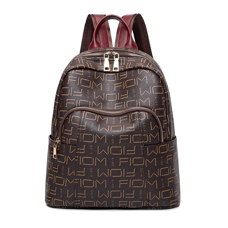 New Backpack PVCK Middle School Student Waterproof Schoolbag Retro Print Stylish Women's Bag Street Trend Fashion Backpack