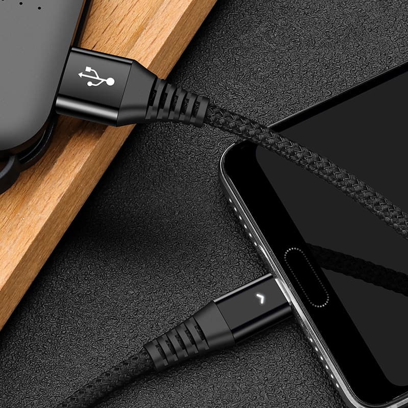 3A Fast Charging Aluminum Alloy Nylon Data Cable for Apple Android TYPE-C Phone Fast Charging Data Cable