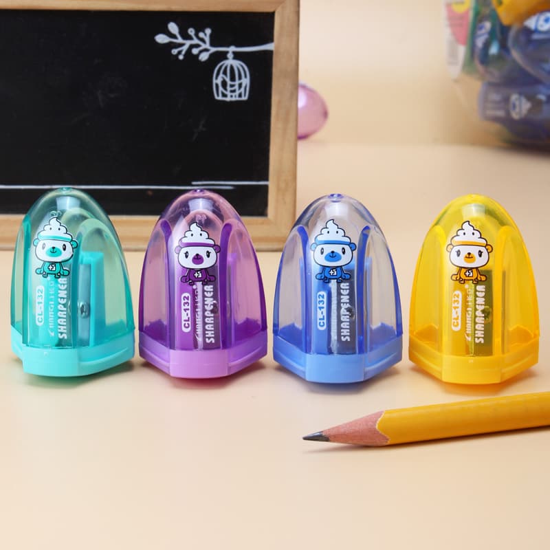 Candy Color Long Standing 132 Pencil Sharpener Geometric Creative Pencil Sharpener Eco-Friendly Plastic Pencil Sharpener Gift