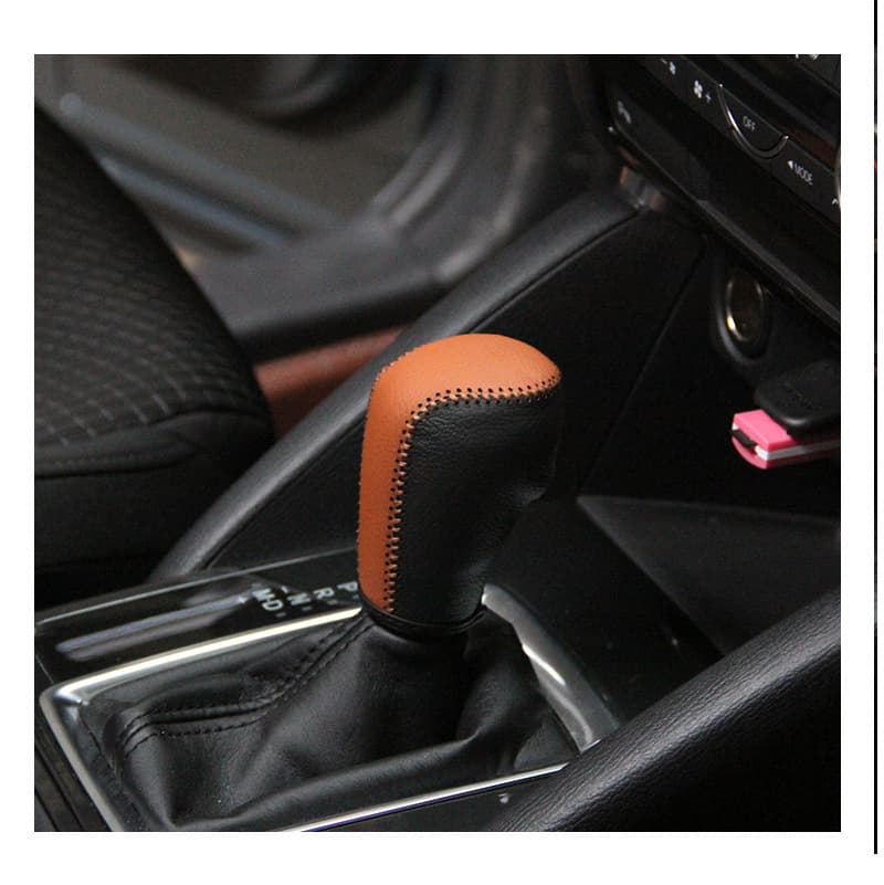 Car Shift Boot Cover CX-5 Specific Gear Shift Cover CX-4 Handbrake Cover Center Console Shift Lever Cover Modified Hand Stitched Gear Cover