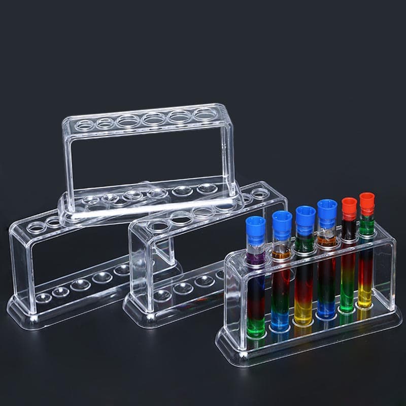 High Transparency 6-Hole Plastic Test Tube Rack for Scientific Research and Laboratory Use