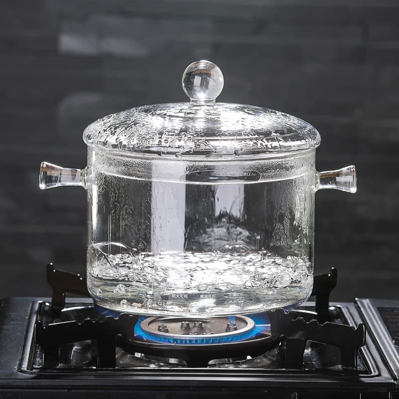 High Borosilicate Glass Stew Pot Direct Flame Cooking Pot Compatible with Electric Ceramic Stoves, Glass Noodle Bowl with Lid for Household Use