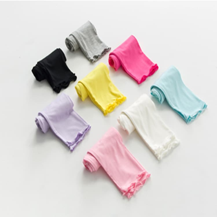 Summer Children's Pants Girls' Leggings Candy Color Modal Kids Capri Pants Ruffle Children's Leggings