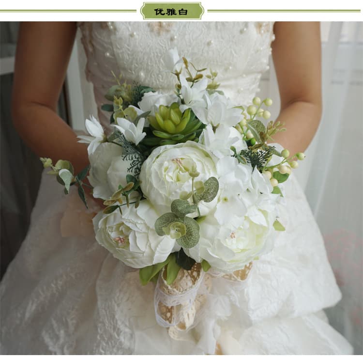 European-style bridal bouquet, artificial flower ball, wedding props, ornaments, wedding photography, AliExpress, foreign trade.