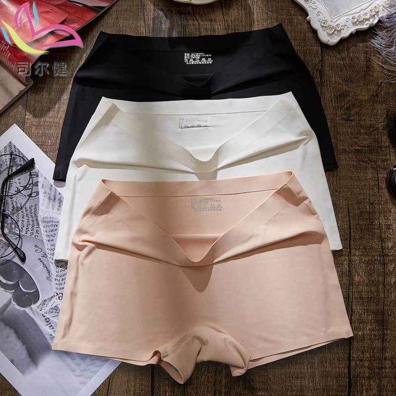 3 Ice Silk Seamless Panties Women Anti-Exposure Safety Shorts Summer Boxer Briefs Thin Bottoming Shorts