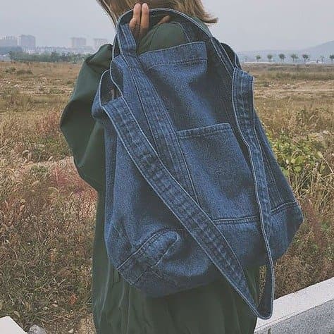 Denim Bag 2018 New Large Capacity Shoulder Shopping Bag Crossbody Bag Korean Fashion Chic Artistic Cloth Bag