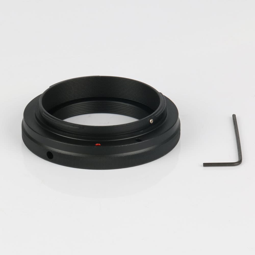 T2-EOS Adapter Ring: T2 telephoto/reflex lens adapter for Canon EOS series camera bodies.