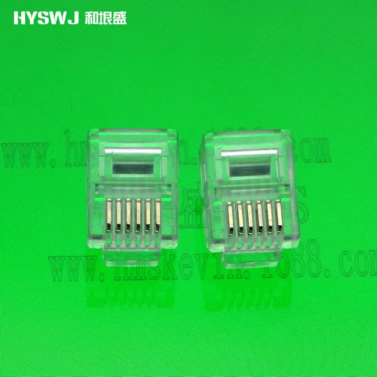 Direct from manufacturer: RJ12 6P6C gold-plated telephone modular plug, 6P6C telephone connector