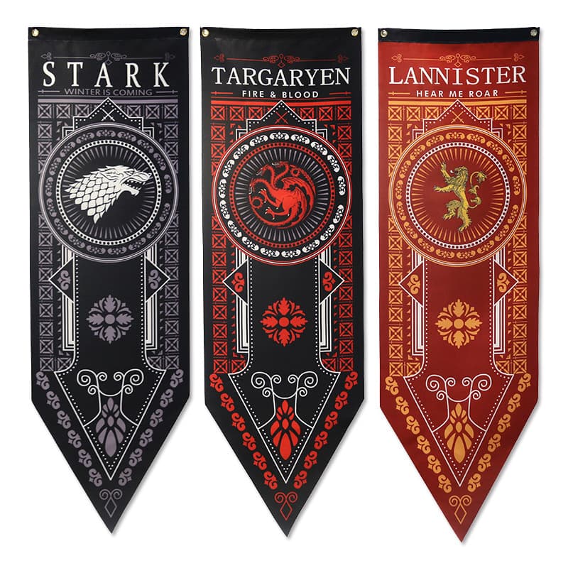 Wholesale Game of Thrones event banner set 3pk Stark family Lannister Flag decorative flag