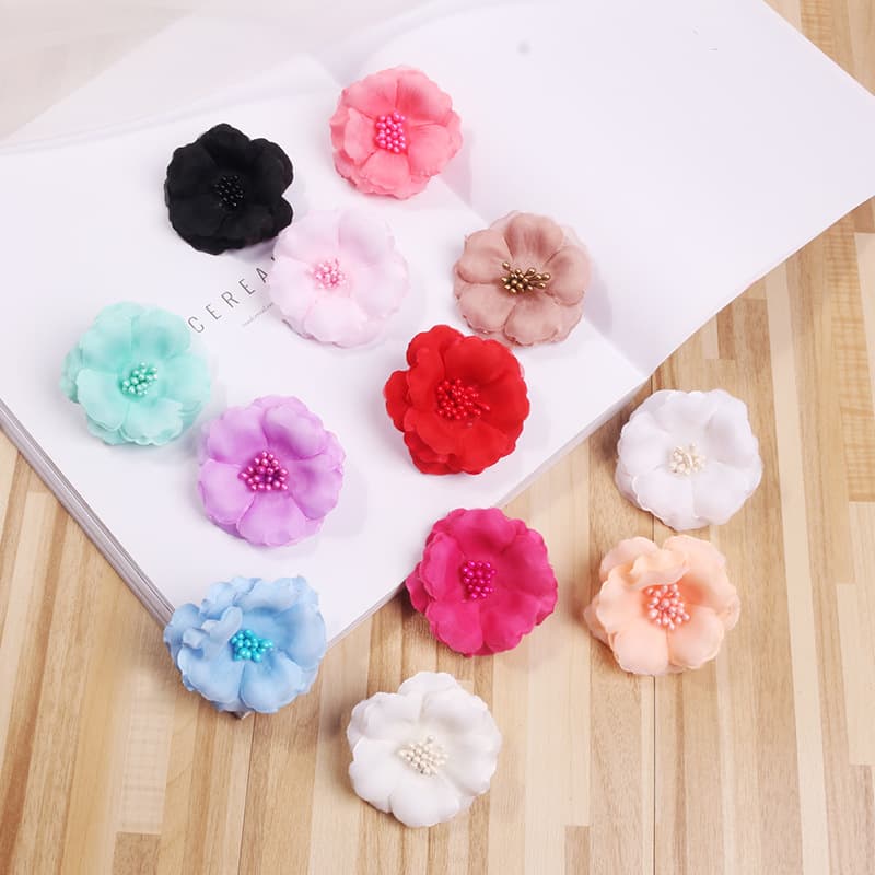 Artificial Five-Petal Flowers Silk Flowers Home Decor Living Room Plastic Flowers Wedding Supplies Wholesale Flower Heads