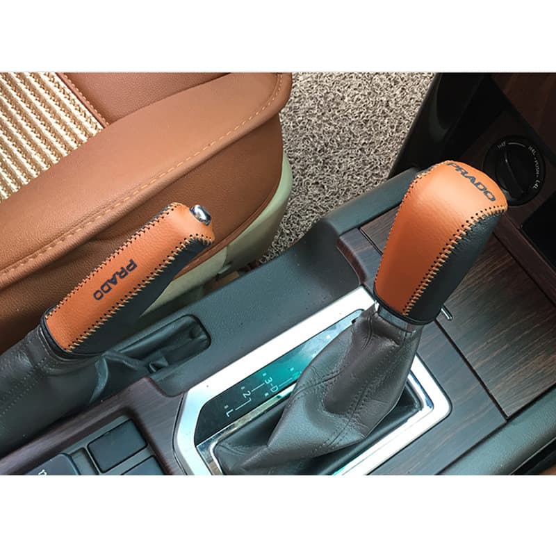 10-17 Prado Handbrake Shift Boot Cover Set Custom Gear Shift Cover Anti-Slip Protective Cover
