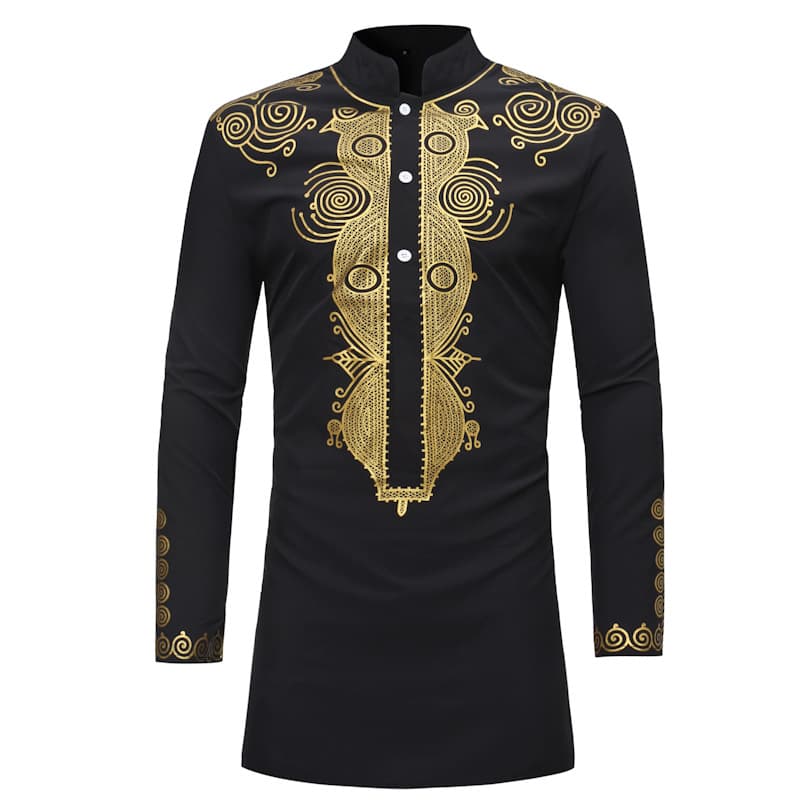 Foreign trade wholesale AliExpress EBAY explosions National printed shirt long collar shirt ZT-18539