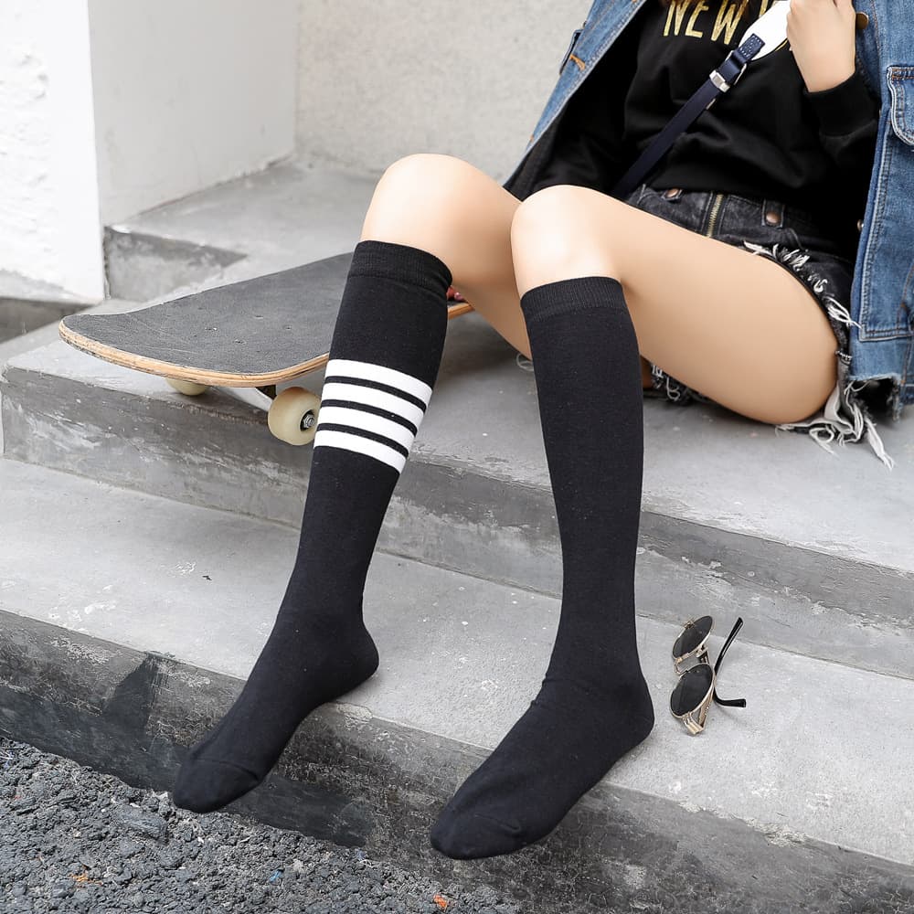 Spring and Summer Thin Cotton Knee-High Socks, Japanese Style Student Socks, JK High-Tube Socks, Sports Long Socks, Stacked Socks TB
