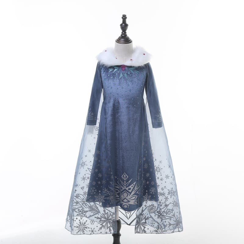 European and American girls' Frozen Elsa dress 2021 new girls Anna princess dress one piece drop shipping
