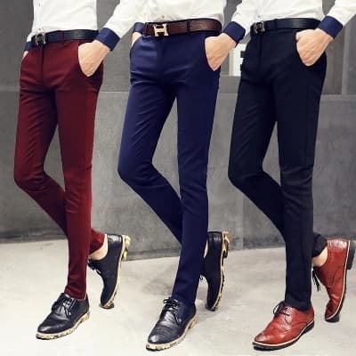 Spring Men's Business Casual Pants Slim Fit Tapered Trousers Korean Style Fashionable Long Pants for Men Spring Autumn