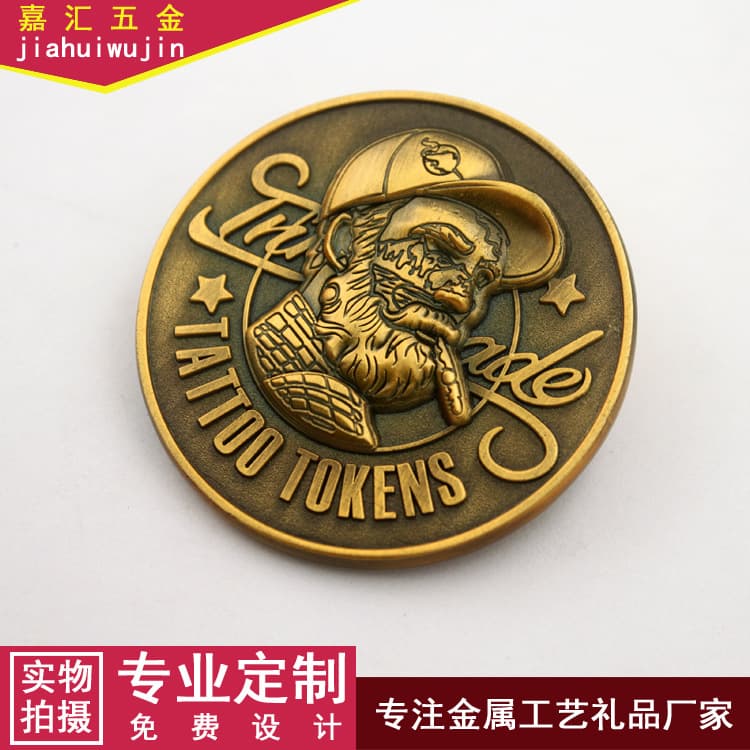 Manufacturer's Custom Metal Antique Gold Double-Sided Coins Celebrity Personalized 3D Commemorative Medal Corporate Event Commemorative Coins