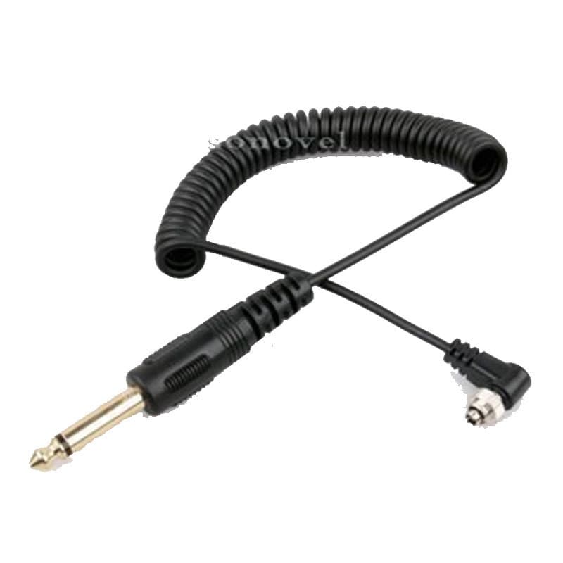 Flash Sync PC Cable, P to 6.35mm, Direct Connection for Camera and Flash, 30-100cm Length