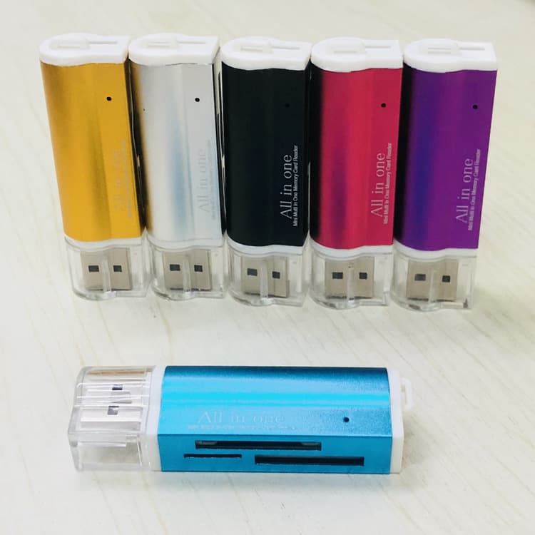 Lighter card reader Shiyou multi-function card reader aluminum alloy metal shell TF/SD/MMC/M2 card reader