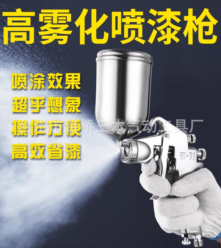 W-71 Top-Feed Paint Spray Gun Pneumatic Tool for Home Use Sprayer Coating Gun Wholesale