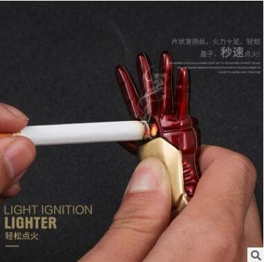 Captain America Iron Man creative peripheral energy palm figure USB rechargeable lighter tungsten wire cigarette lighter
