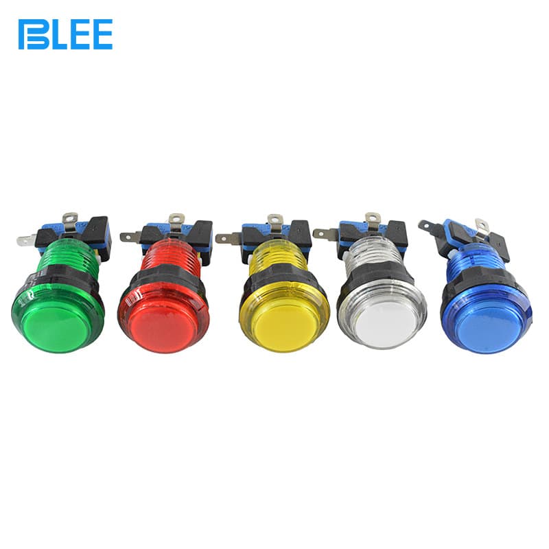 Factory 32mm small round illuminated plastic button, circular full-color button for game consoles, self-reset switch, customizable