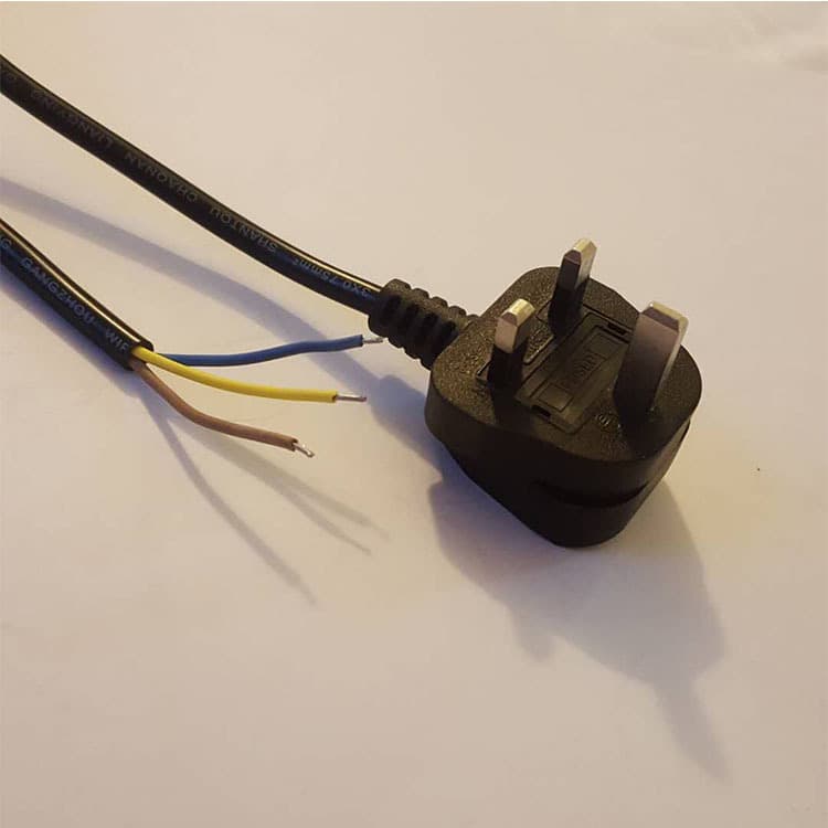 Manufacturer direct sales British single-head power cord, UK plug cable, full copper CE certified British standard plug wire, in stock