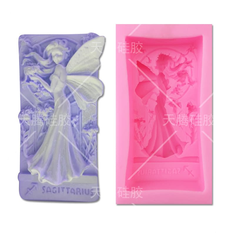 Pink Silicone Mold DIY Girl Angel Fairy Shape Handmade Sugar Art Cake Mold Baking Tool Irregular Shape Kitchen Utensil