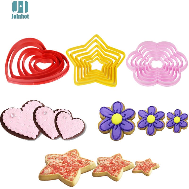 Baking Tools 6PC Heart Shape Wholesale Plastic Cake Mold Cookie Cutter Fruit and Vegetable Cookie Cutter Practical