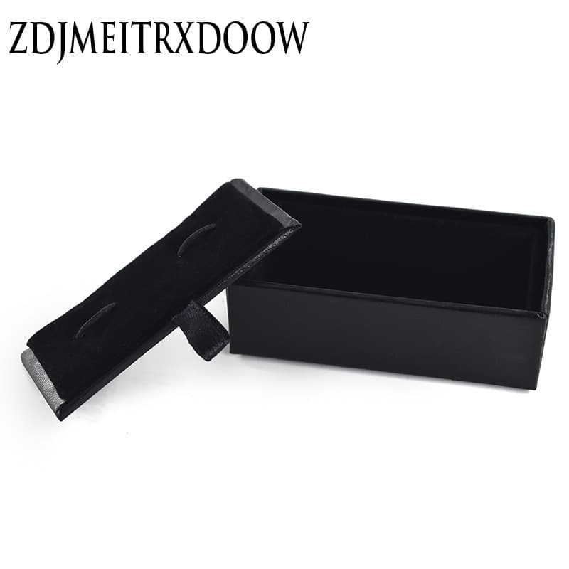 Cufflink Packaging Box Men's Gift Box with Lid Eco-Friendly Gift Box Black Pair with Velvet Lining