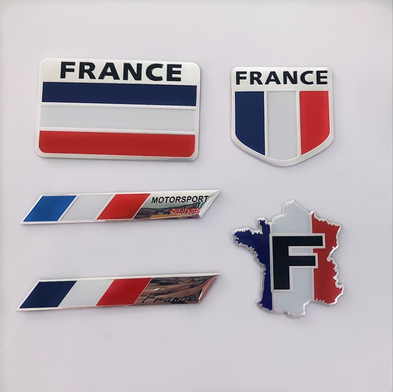 France, Germany, UK, Italy, USA Modified Car Emblem Nameplate Badge Sticker Body Decal