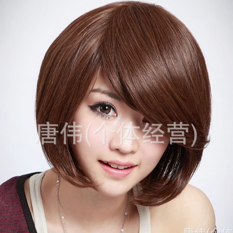 Factory Wholesale Short Women's Wig Headgear, Japanese and Korean Side Bangs Bob Wig, High Temperature Fiber Cosplay Wig Wholesale