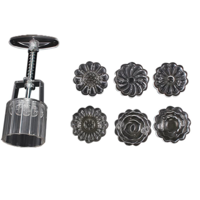 Transparent 3D Rose Mooncake Mold, Hand-Embossed Chip Mold, Baking Tool Set, Mid-Autumn Mooncake Mold L428-1