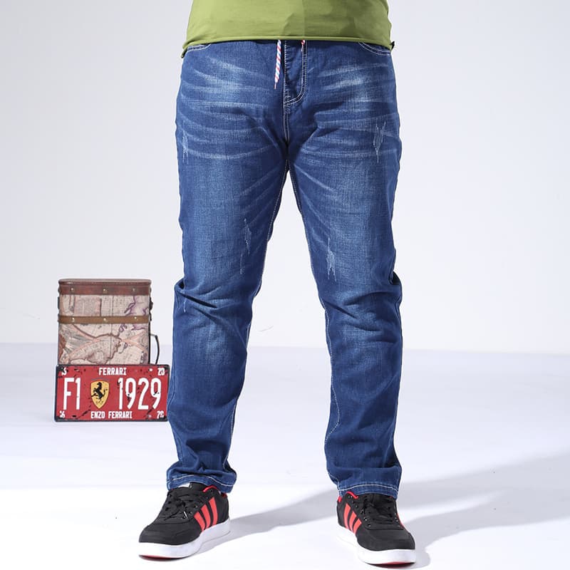 New Autumn Stretch Jeans for Men, Plus Size, Elastic Waist, Loose Fit, Extra Large Size