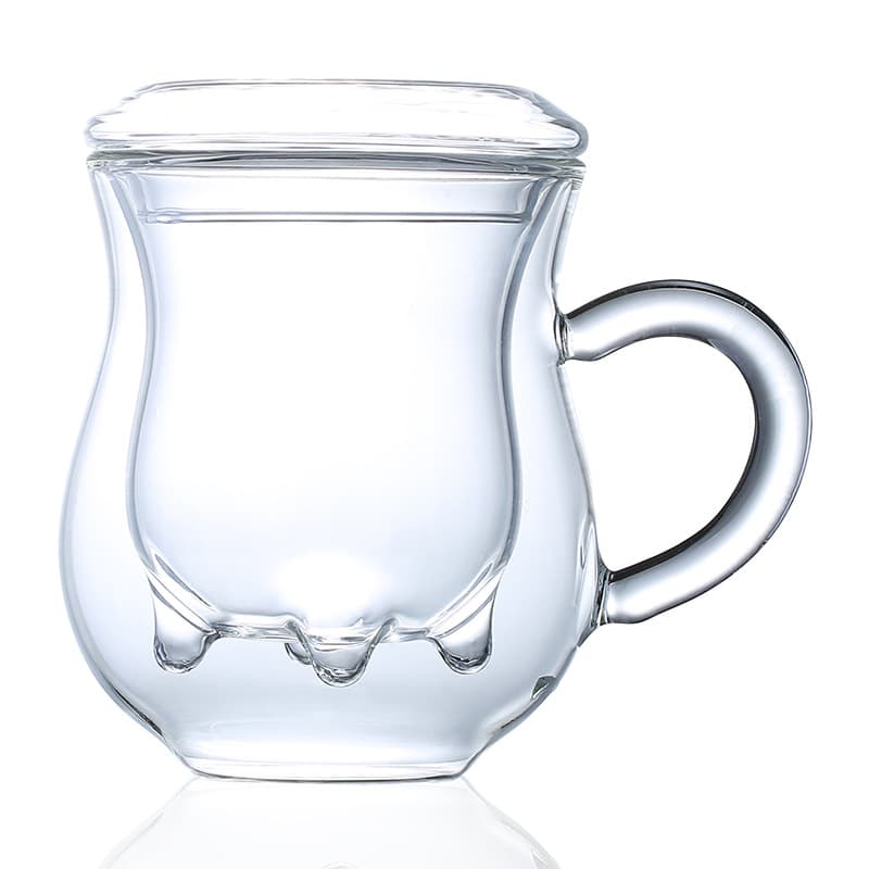 Double-layer glass insulated transparent tea cup, creative water cup, heat-resistant coffee cup, juice drink cup