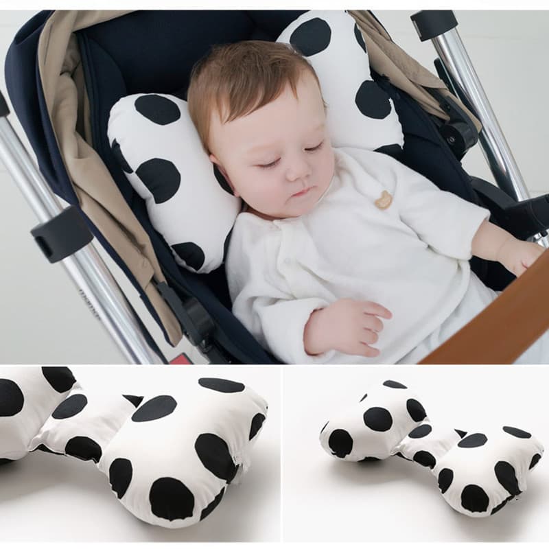 Baby Pillow Children's Pillow Pure Cotton Bow Neck Protection Pillow Shaping Pillow All-Season 3D Mesh