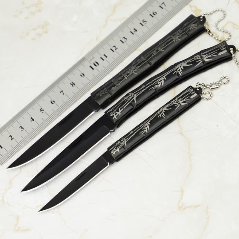 Home Fruit Knife Bamboo Joint Knife Camping Small Knife Keychain Knife Outdoor Portable Folding Fruit Knife