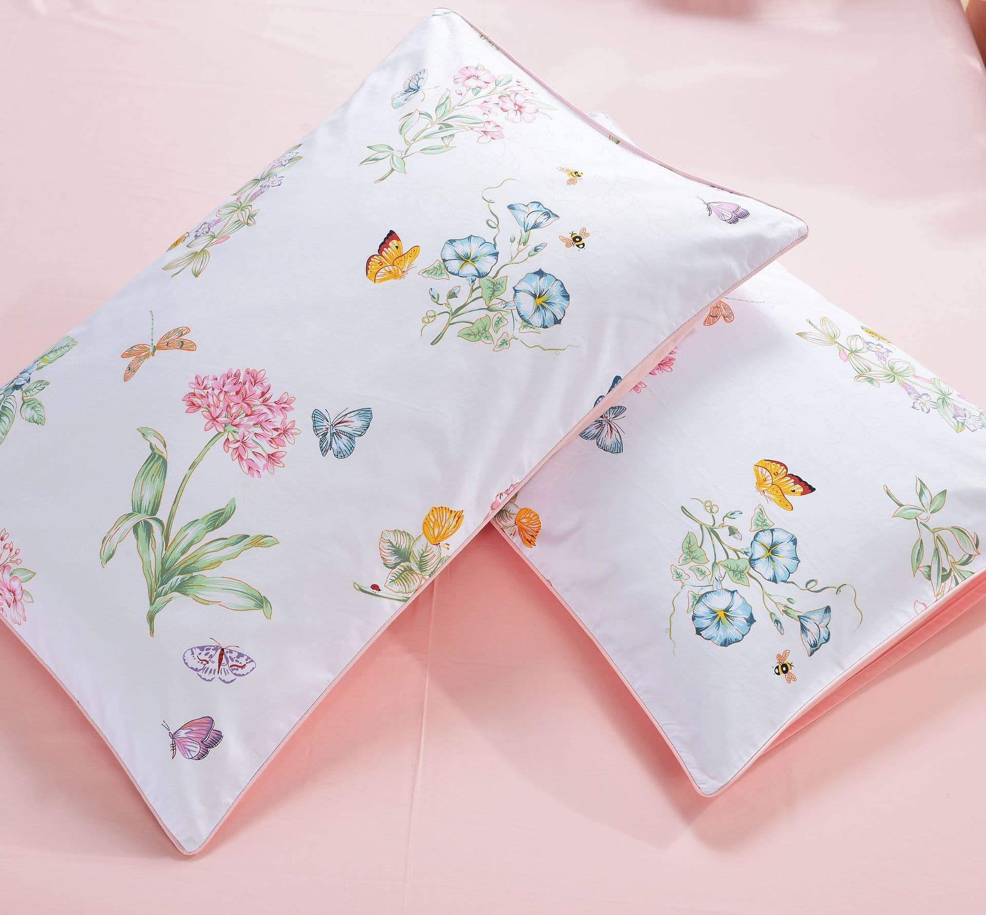 New 60s Pure Cotton Home Textile Pillowcase Pair and Cushion Cover Pair
